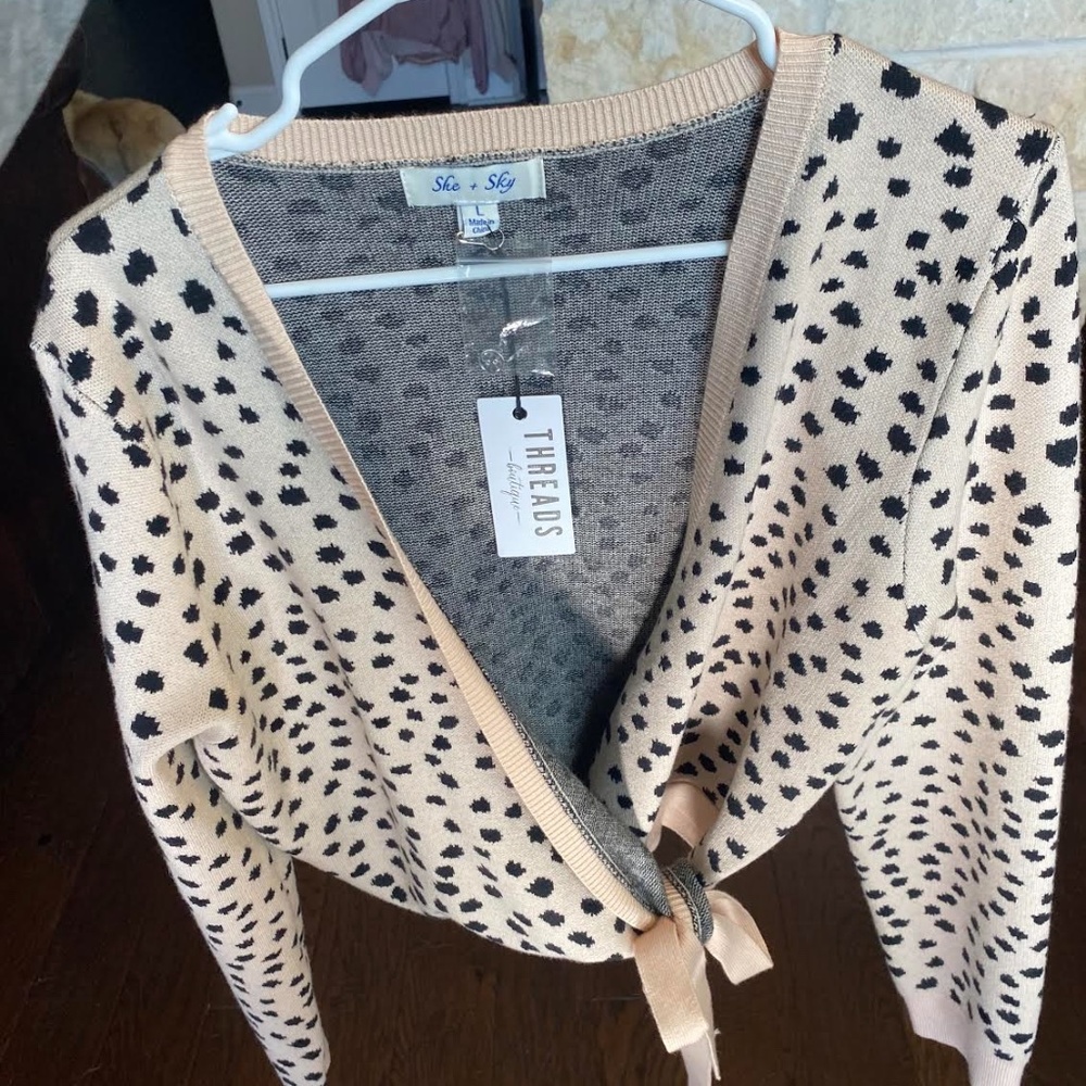 Long Sleeve Animal Surplice Wrap Top